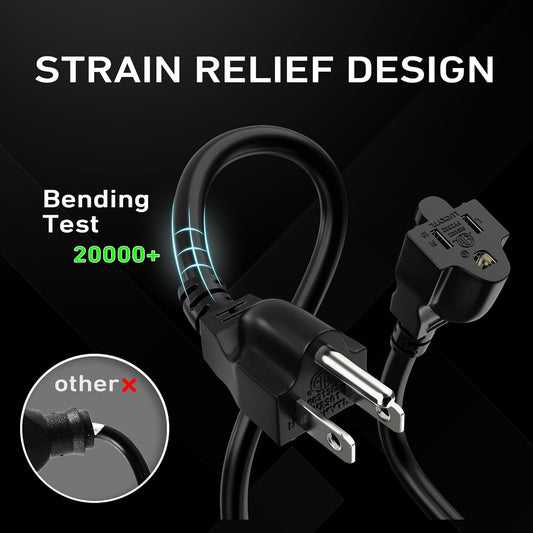 LUCKY TL Indoor Outdoor Extension Cord, 16/3 Gauge Black Long Extension Cord 50ft, Waterproof Flexible Case, Made of Pure Copper, 13A 1625W 16AWG SJTW, 3 Prong Heavy Duty Wire, ETL