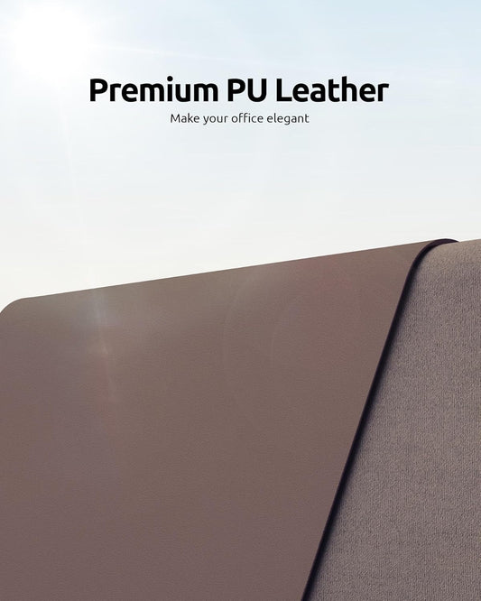 YSAGi Leather Desk Protector, Office Mat, Large Mouse Mat, Non-Slip PU Leather Blotter, Laptop Pad, Waterproof Writing Pad for Office and Home (Chocolate, 23.6" x 13.8")