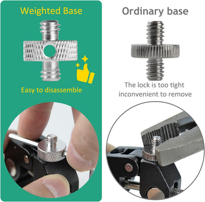 Camera Mount Screw 1/4" Male to 1/4" Male & 1/4" to 3/8" Tripod Screw Adapter with Hole 7 Pcs Set for Camera Tripod Mount Light Stand DSLR Equipped with Hex-L Key (Silver)