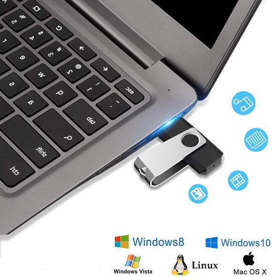 Aiibe 8GB Flash Drive 10 Pack 8GB USB Flash Drives Thumb Drive Bulk USB 2.0 Memory Stick USB Drive, Black