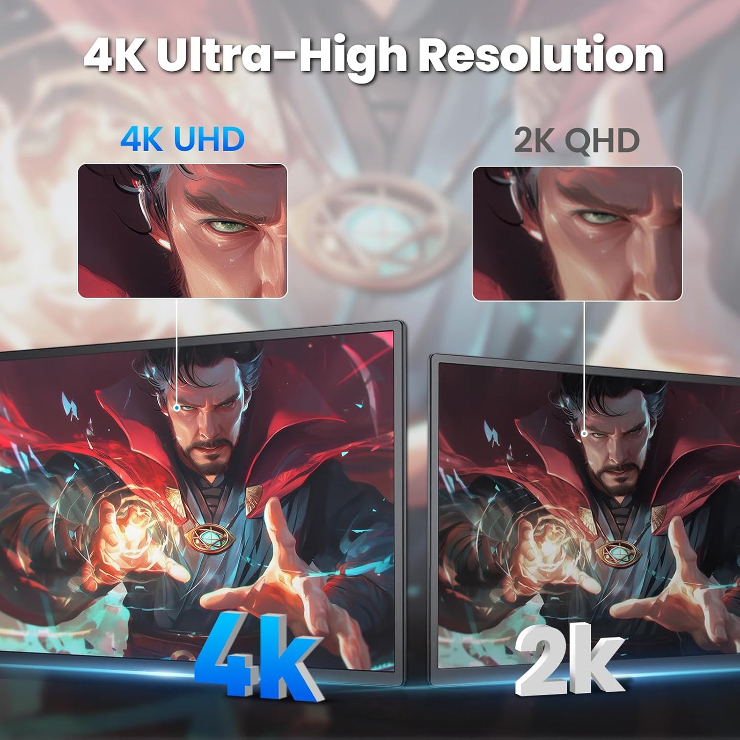 23.8” 4K Portable Monitor, UHD (3840*2160) 120% SRGB IPS FreeSync Gaming Moniter USB-C HDMI Large Work Home Office Second Monitor VESA Mountable, Adjustable Tilt & Height for Laptop, MacBook, PS4,Xbox