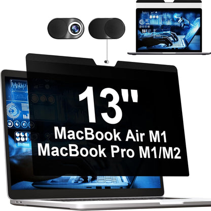 Mamol Magnetic Privacy Screen MacBook Air 13 Inch(2018-2021, M1), Removable Anti Blue Light Glare Filter Screen Protector with Camera Cover for Mac air 13''
