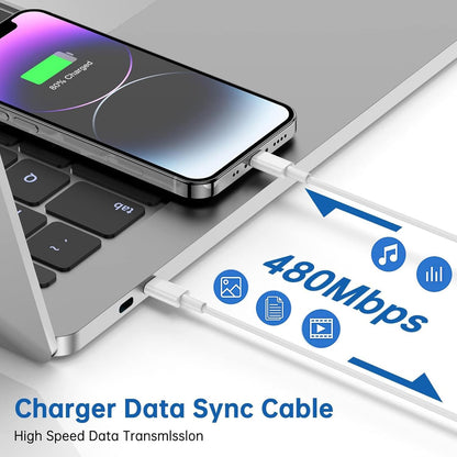 2Pack iPhone Fast Charger, Type C Charger Fast Charging Power Delivery Fast Charging Block Travel Plug with 2Pack Type C to Lightning Cable Cord Compatible with iPhone 14/14 Pro/13/12/11/X,iPad
