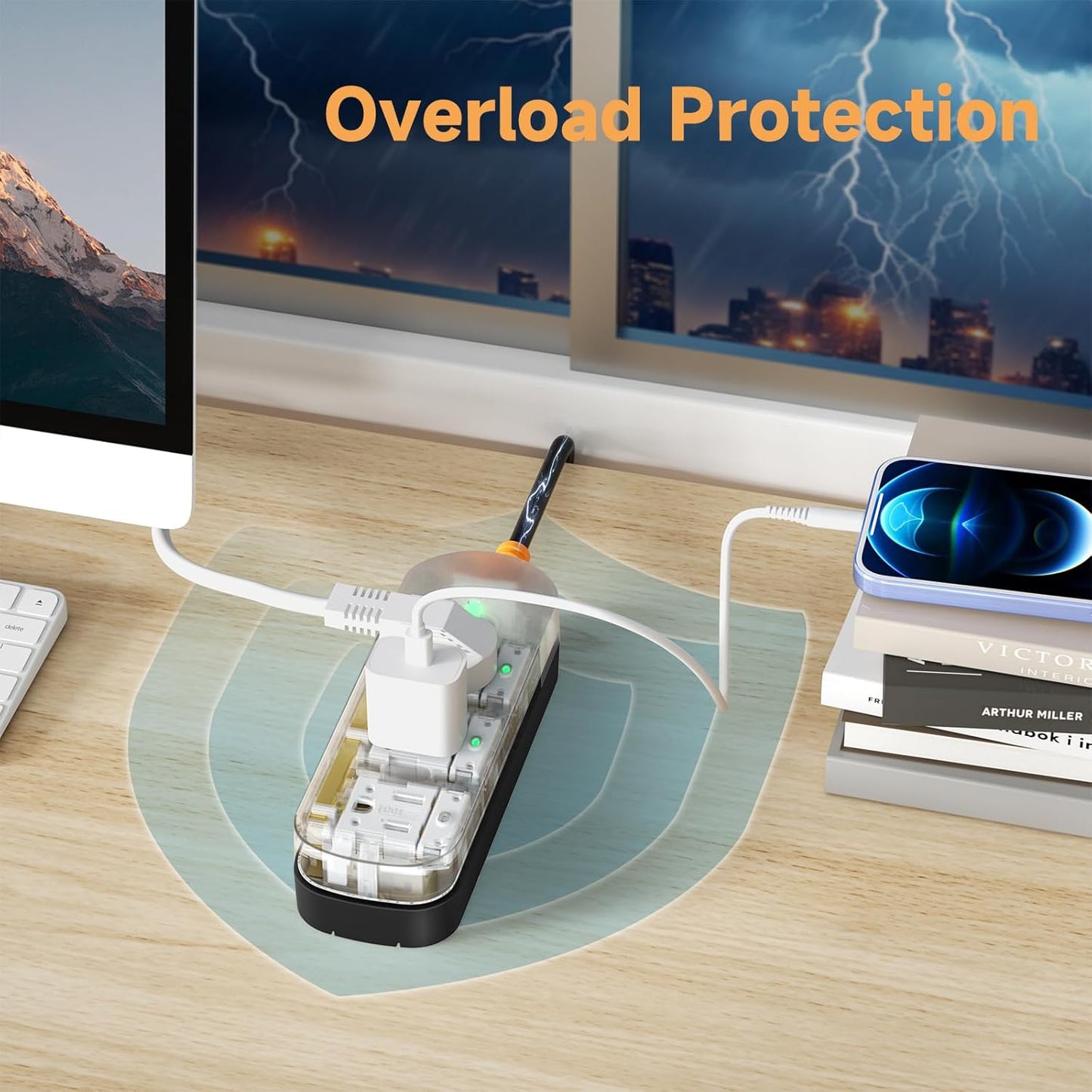 Surge Protector Power Strip, Covozon 3 Outlets 6ft Extension Cord, 1875W Outdoor Power Strip Weatherproof, Mountable Small Power Strip for Home, Outdoor, Travel.