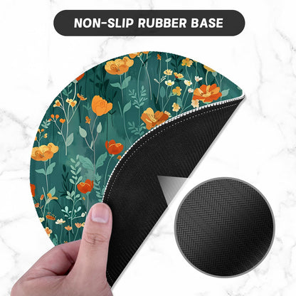 ITNRSIIET Round Mouse Pad with Stitched Edge Premium-Textured Waterproof Non-Slip Rubber Base Desktop Protection Mat Diameter 8.7 inches, Beautiful Flowers