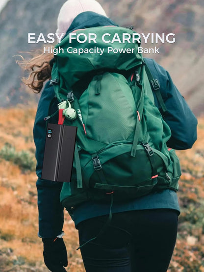 90000mAh Portable Charger Power Bank Large Battery Pack, Upgraded 30W PD & QC 3.0 Fast Charging Big Powerbank, USB-C High Capacity 5 Output 2 Input with LED Display for Phone Tablet