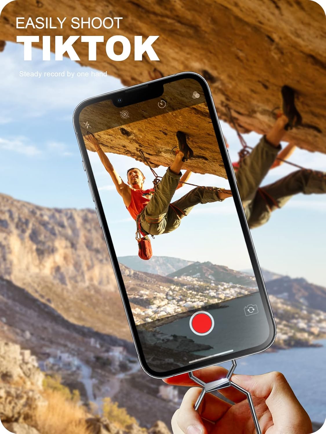 A-LuGei 𝗙𝗼𝗹𝗱𝗮𝗯𝗹𝗲 & 𝗔𝗱𝗷𝘂𝘀𝘁𝗮𝗯𝗹𝗲 Cell Phone Ring Holder Stand, Phone Kickstand for Desk, Cell Phone Holder for Hand, Ring for Back of iPhone, Metal Phone Grip for Magnetic Car Mount