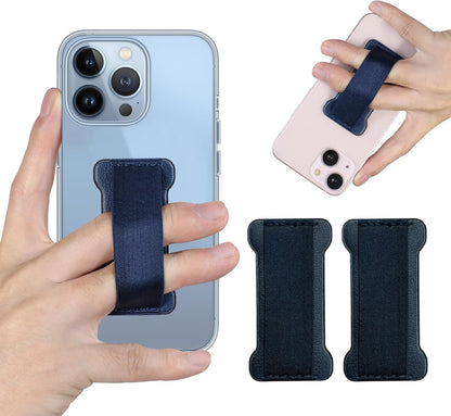 Finger Strap Phone Holder,Cell Phone Finger Grip Strap Holder for Hand, Ultra Thin Anti-Slip Universal Cell Phone Grips Band Holder for Back of Phone - 2Pack(Dark Blue)