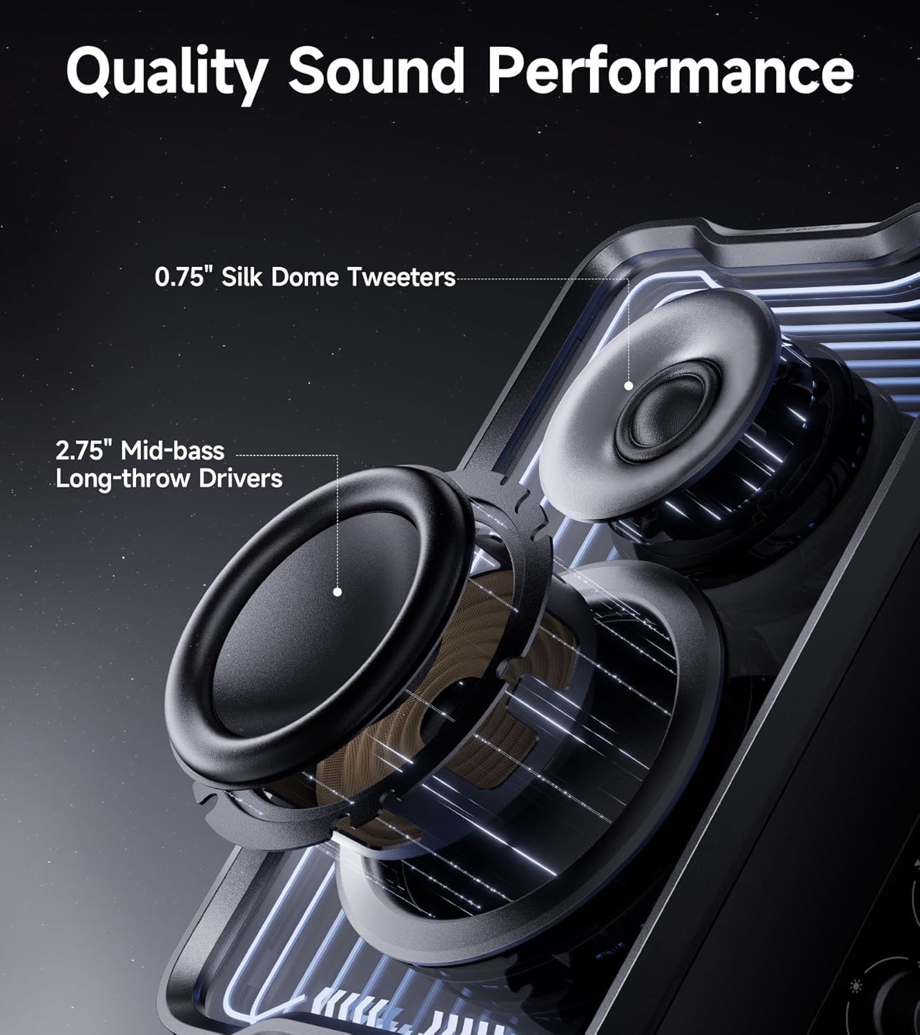 Edifier QR30 2.0 Desktop Active Speaker, Compact Bluetooth V5.4 Computer Speakers, Wireless Bookshelf Speaker, 30W (RMS), 3.5mm AUX & USB-A Wired Input, Dynamic Light Effects, App Control, Black