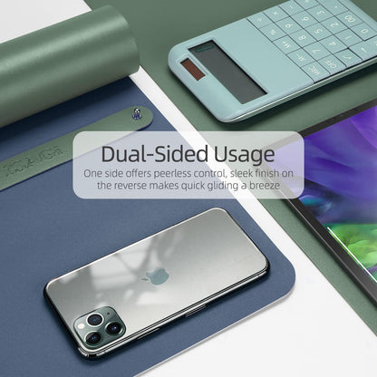 YSAGi Office Desk Pad, Desk Mat, 23.6" x 13.7" Ultra Thin Waterproof PU Leather Desk Blotter, Laptop Desk Pad Protector for Keyboard, Desk Writing Pad for Office and Home (Dark Green+Dark Blue)