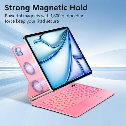 Keyboard Case for 2023 Model 12 inch iPad pro/iPad Air (4th /5th Generation) 2024 Model 12 inch iPad pro/iPad AirEasy-Set Floating Cantilever Stand Magic Magnetic Backlit-Multi-Touch Trackpad