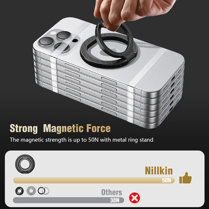Nillkin FiberSnap for Magnetic Phone Ring Holder for MagSafe, Magnet Cell Phone Grip Stand Finger Ring Kickstand Two-Sided Magnetic Compatible with iPhone 16 Pro Max 15 14 13 12 MagSafe Accessories