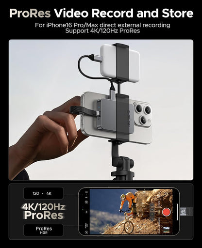 ORICO 1TB Magnetic SSD, PD100W Charging, 4K ProRes HDR, 1000MB/s USB 3.2, Portable External Drive for iPhone 16/15, Laptops, Tablets - Aluminum Alloy, Drop Resistant - K10