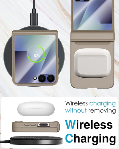 STORMTAL for Samsung Galaxy Z Flip 7 Case, Hinge Protection, Built-in Screen Protector, Wireless Charging, Shockproof, Slim Rugged Phone Protective Case for Galaxy Z Flip 7