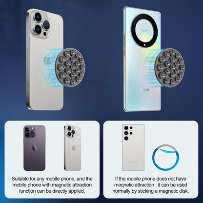 Silicone Suction Cup Phone Mount, Magnetic Suction Phone Case Stand, Mirror Shower Phone Holder, Perfect for Selfies and Videos Creators, Hands Free Holder Mount for iPhone/Samsung/Google-Black