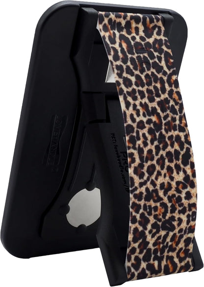 LoveHandle PRO MagSafe Compatible Magnetic Phone Grip w/Kickstand - Mount, Strap and Stand for Smartphone and Tablet - MagSafe Ring Included - Fits All Devices - Leopard