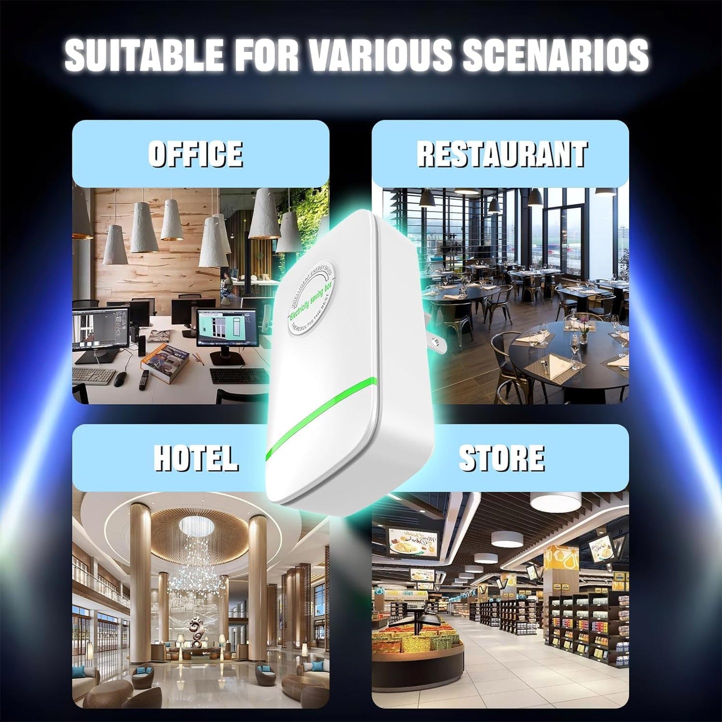 Elon-musk's Electricity Saving Box Stop Watt Stopwatt Energy Saving Device Save Energy Saving Device Energy Saving Power Strip for Home Office US Plug 90v-250v 30kw Rated Green (3PCS)