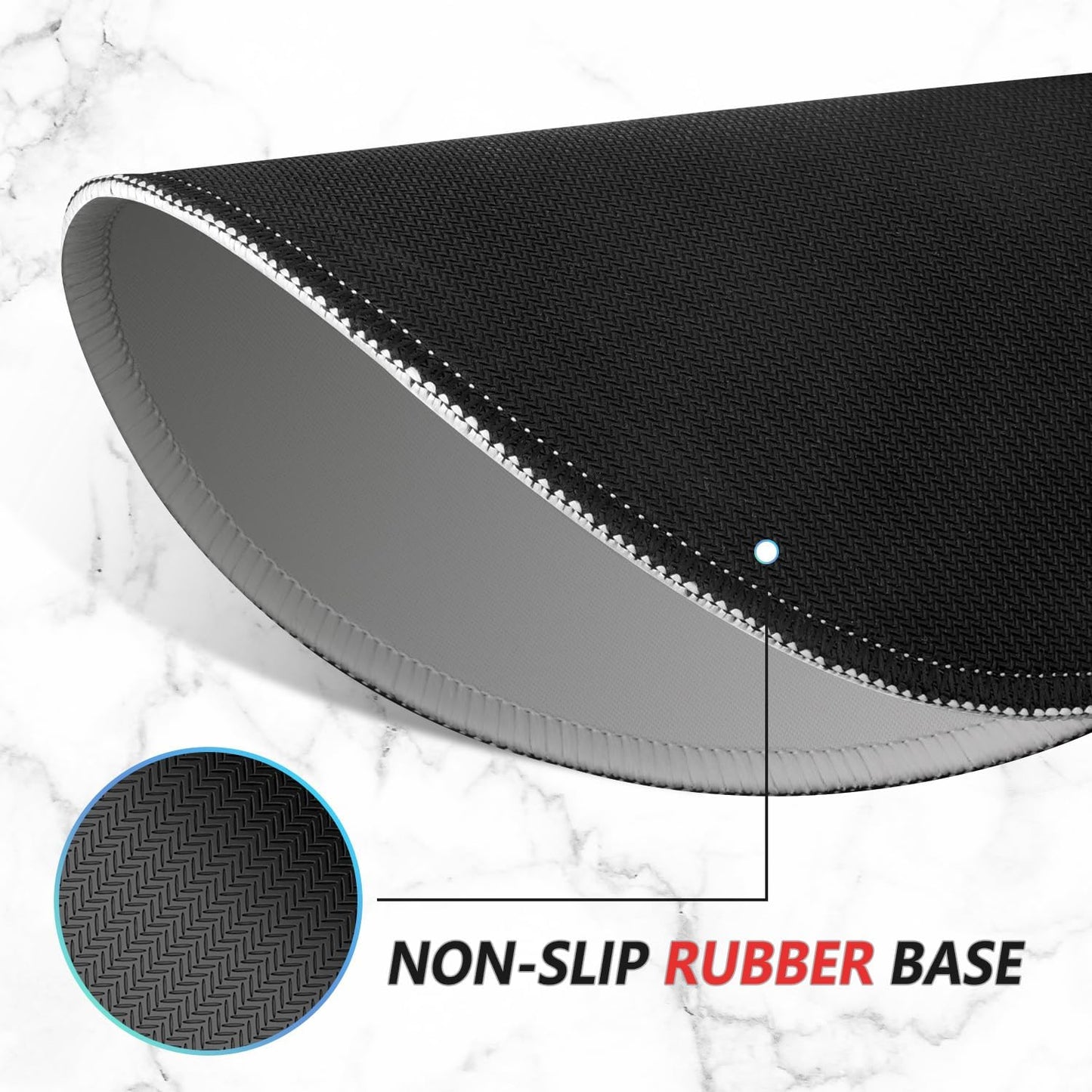ITNRSIIET Mouse Pad Non-Slip Rubber Base Smooth Surface Stitched Edges Waterproof Durable Compatible with All Mice for Office & Gaming, Desk Accessory, Diameter 8.7 inch, Ash Gradient