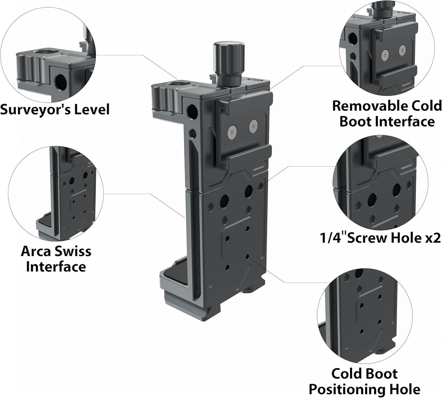 Metal Phone Tripod Mount Adapter Adjustable Phone Mount for Tripod with Arca Base Universal Metal Adjustable Clamp Phone Holder for Tripod (Quick Release Cell Phone Clip)