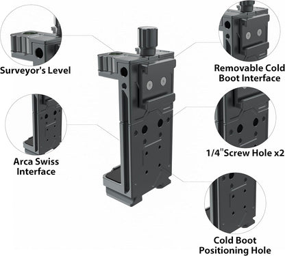 Metal Phone Tripod Mount Adapter Adjustable Phone Mount for Tripod with Arca Base Universal Metal Adjustable Clamp Phone Holder for Tripod (Quick Release Cell Phone Clip)