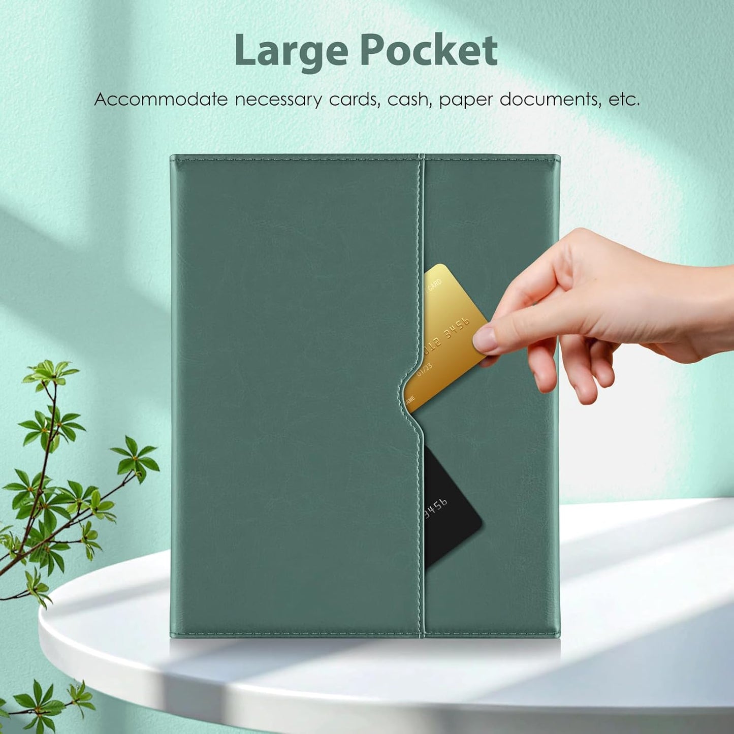 DTTO for iPad 9th/8th/7th Generation 10.2" Case 2021/2020/2019 with Keyboard, 7 Colors Backlit Wireless Detachable Keyboard Premium Leather Folio Cover with Pencil Holder & Pocket, Midnight Green