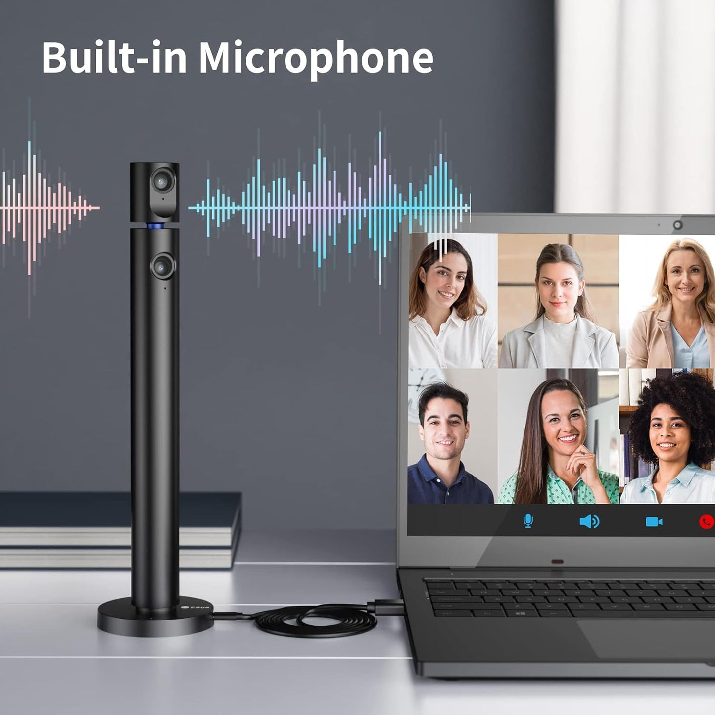CZUR Halo X Pro Dual Webcam for PC, 1080P Web Camera with Microphone, USB Camera for Computer, 90° View, Plug & Play, Compatible with Windows&Mac, for Skype/TikTok/YouTube/Yahoo Messenger