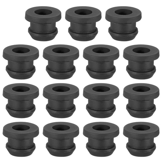 PATIKIL 9mm / 3/8 Inch Drill Hole,1/4 Inch ID Rubber Grommets, 15Pcs Top Hat Grommet for Wiring Eyelet Ring Gasket Automotive Firewall Cable Hole Plugs Wires Protection, Black