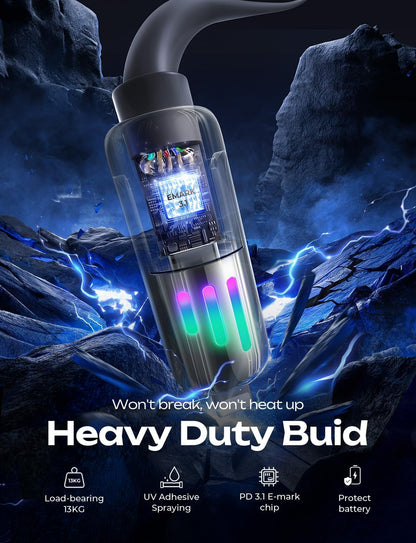 LISEN USB C Cable 3FT for Samsung Charger Type C, Chubby 4 in 1 Charging Cable with Light, Multi Charging Cable for iPhone 16 15 14 Pro Max/MacBook/iPad Pro/SamSungS25, All Devices, Black