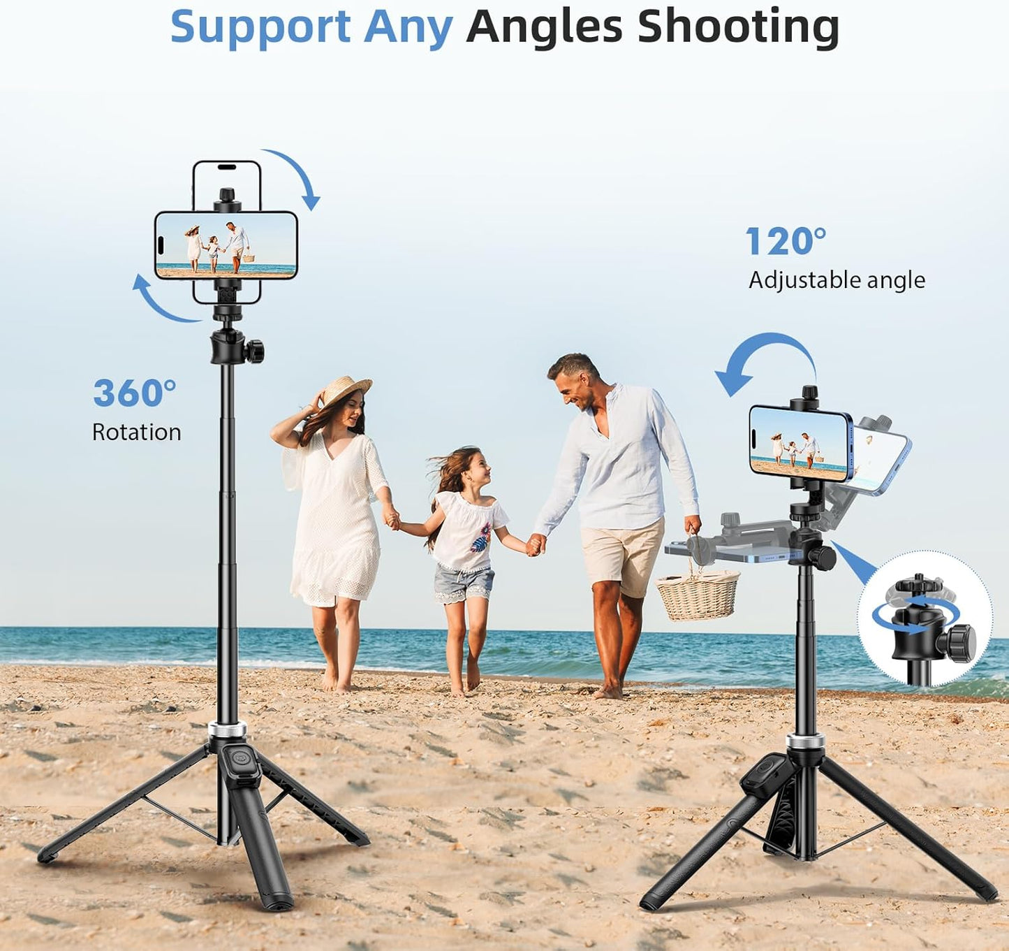 62" Phone Tripod - MIIASI Selfie Stick Tripod with Remote for Video Recording, iPhone 14/13/12 Pro Max/Android