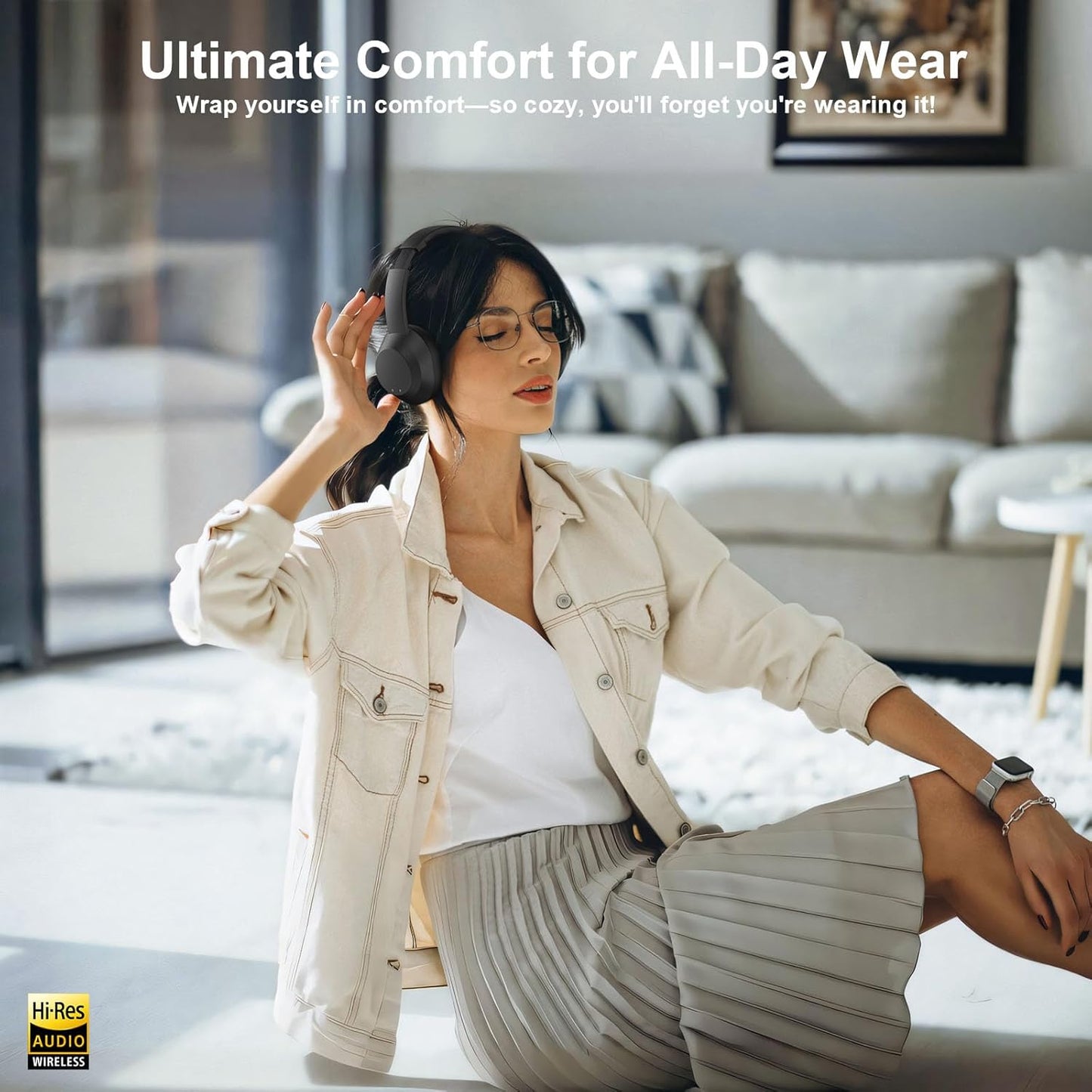 Wireless Headset with Mic for Work, Bluetooth Headset with Microphone (Noise Cancellation), Wireless Headphones with USB Dongle & Charging Dock for Call Center/Home/Computer/PC/Laptop/Teams/Zoom