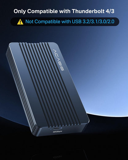 ACASIS 40Gbps M.2 NVMe SSD Enclosure, Only Compatible with Thunderbolt 4/3 USB4,TBU405 Air for M1 M2 Pro/Max, Tool Free Installation, Support M-Key Interface B+M 2280/2260/2242/2230 SSD Size