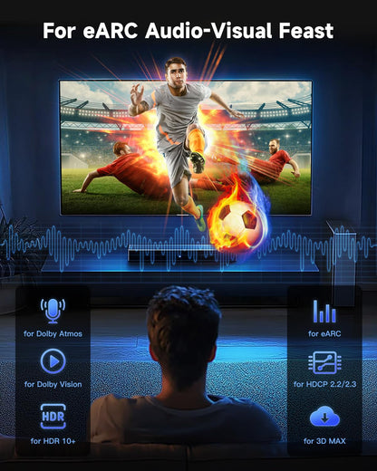 ARISKEEN 8K HDMI Cable 30FT, 48Gbps High Speed HDMI 2.1 Cable, 8K 60Hz, 4K 120Hz 144Hz Support for HDR 10, HDCP 2.2 2.3, eARC, DTS:X, Braided HDMI Cord Compatible with Laptop/HDTV/Monitor - 30 Feet