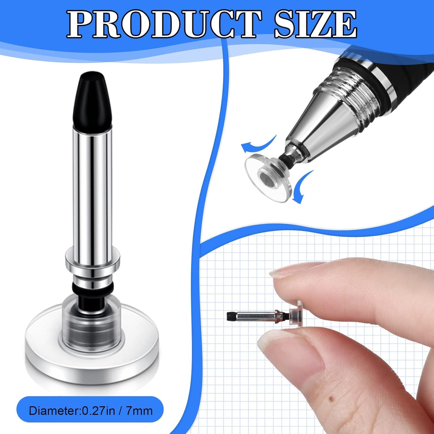 Yexiya 36 Pieces Stylus Pen Tips Replacement Tips Only High Precision Replaceable Stylus Pen Disc Tops Universal Round Shape Penpoint for Touch Screen Devices Daily Using Supplies