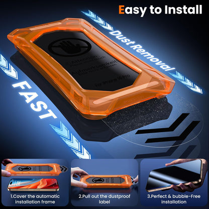 UniqueMe for iPhone 16 Pro Privacy Screen Protector - [Military Grade Shatterproof & 9H+ Hardness] Screen Protector 16 Pro Tempered Glass Full Coverage Protection, Easy to install, 2 Packs