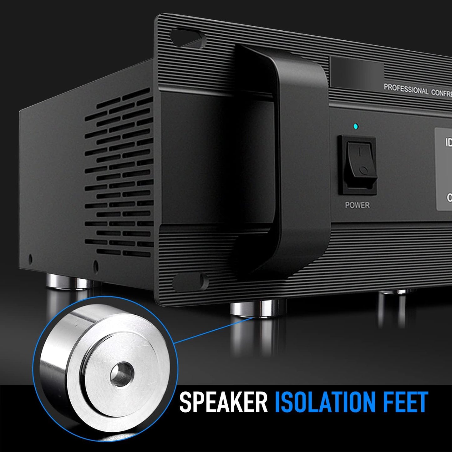 Facmogu 4PCS Silver Aluminum Alloy Speaker Isolation Feet, Turntable Isolation Pad for Reduce Vibration & Resonance, Speaker Spike Pads with Non-Slip Rubber Ring for Amplifier HiFi Devices Recorder CD