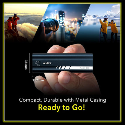 Addlink P21 1TB Portable External SSD, Up to 2,000MB/s Read, USB 3.2 Gen 2x2, Lightweight Storage for Photography, Video, Gaming and Fast backups, for PC Laptop Mac Windows Linux Android PS4 PS5