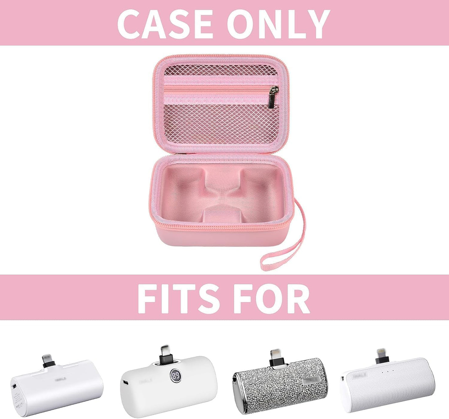 Portable Charger Power Bank Case for 2PCS Swyop/for Feob/for Charmast/for JEJILL/for LanLuk/for VEGER/for iWALK/for Taegila/for Kuulaa and More Small Charging Battery Pack - Bag Only (Pink)