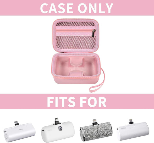 Portable Charger Power Bank Case for 2PCS Swyop/for Feob/for Charmast/for JEJILL/for LanLuk/for VEGER/for iWALK/for Taegila/for Kuulaa and More Small Charging Battery Pack - Bag Only (Pink)