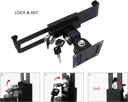 Tablet Wall Mount Holder with Lock and Key, Rotate Design Arbitrary Adjustment,Multi Angle,Bracket for Most 8 to 10.4 Inch,and for iPad Air &10.2,10.9,Pro 11 Galaxy tab,and More (Black)