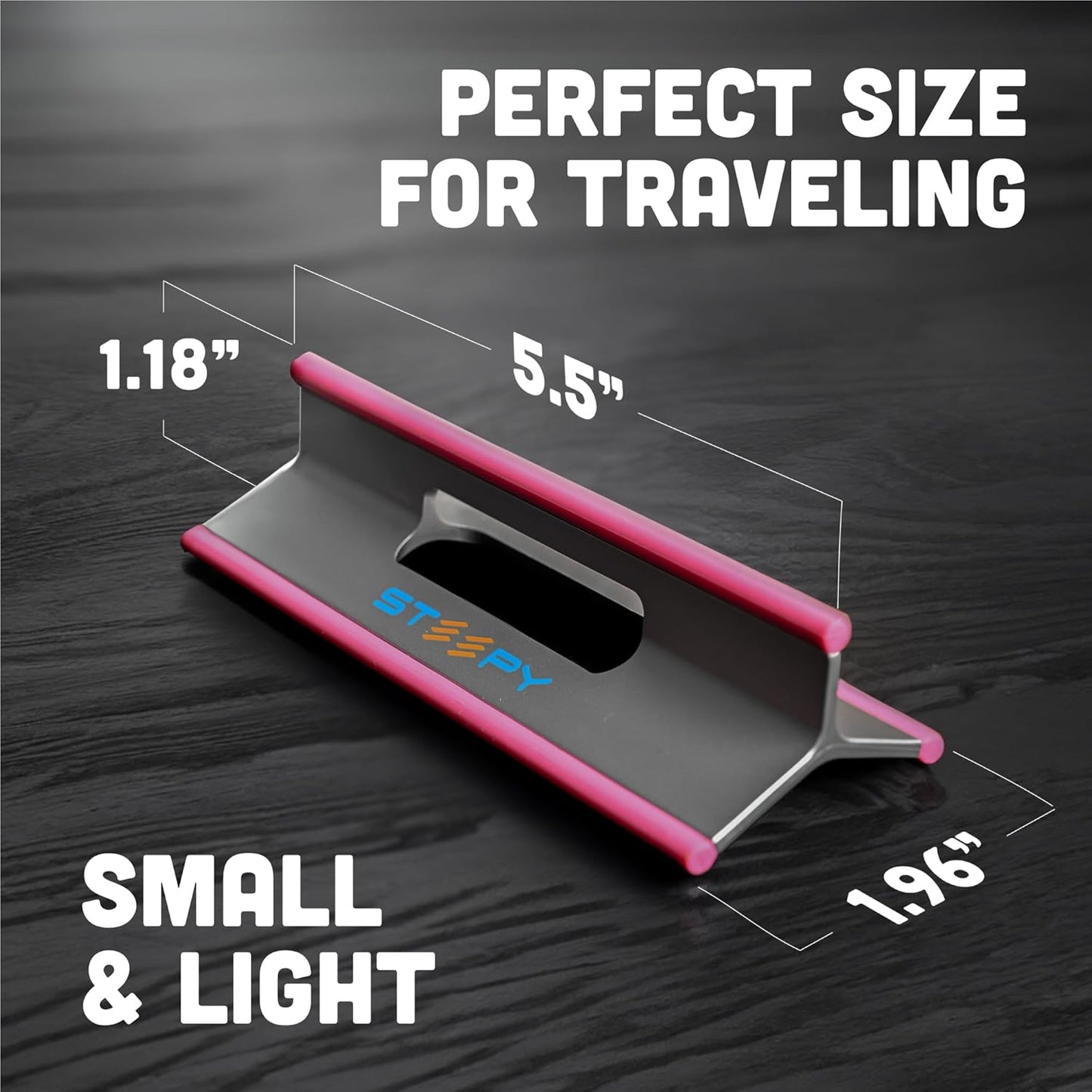 Steepy Portable Laptop Stand for Desk – Adjustable Height, & Portable Laptop Holder – Ergonomic Computer Stand for Cooling & Comfort – Slip-Proof, Sturdy Design – Universal Fit for 13-17 Inch Devices