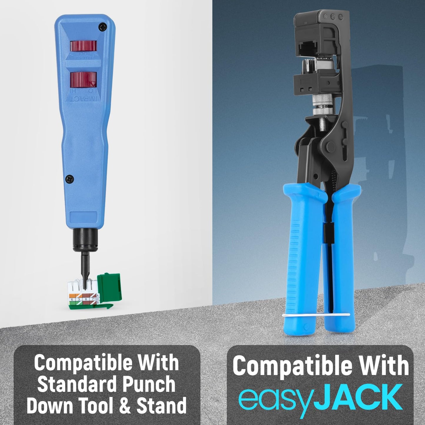 Everest 90° Angled RJ45 Cat6 Keystone Jacks 100-Pack in Green - Slim Profile Female RJ45 Connectors - Cat 6 Keystone Jack - Compatible with 90° Angled Speed Termination Tool - easyJACK (B094WB91H3)