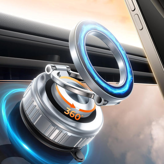 DIMONCOAT 2025 Upgraded 360° Rotation Vacuum Magnetic Phone Holder for Car,for Suction Cup Phone Mount Stand [109+LBS Strongest Suction & Magnetic] Adjustable Swivel Lock, for Your Car/Mirror