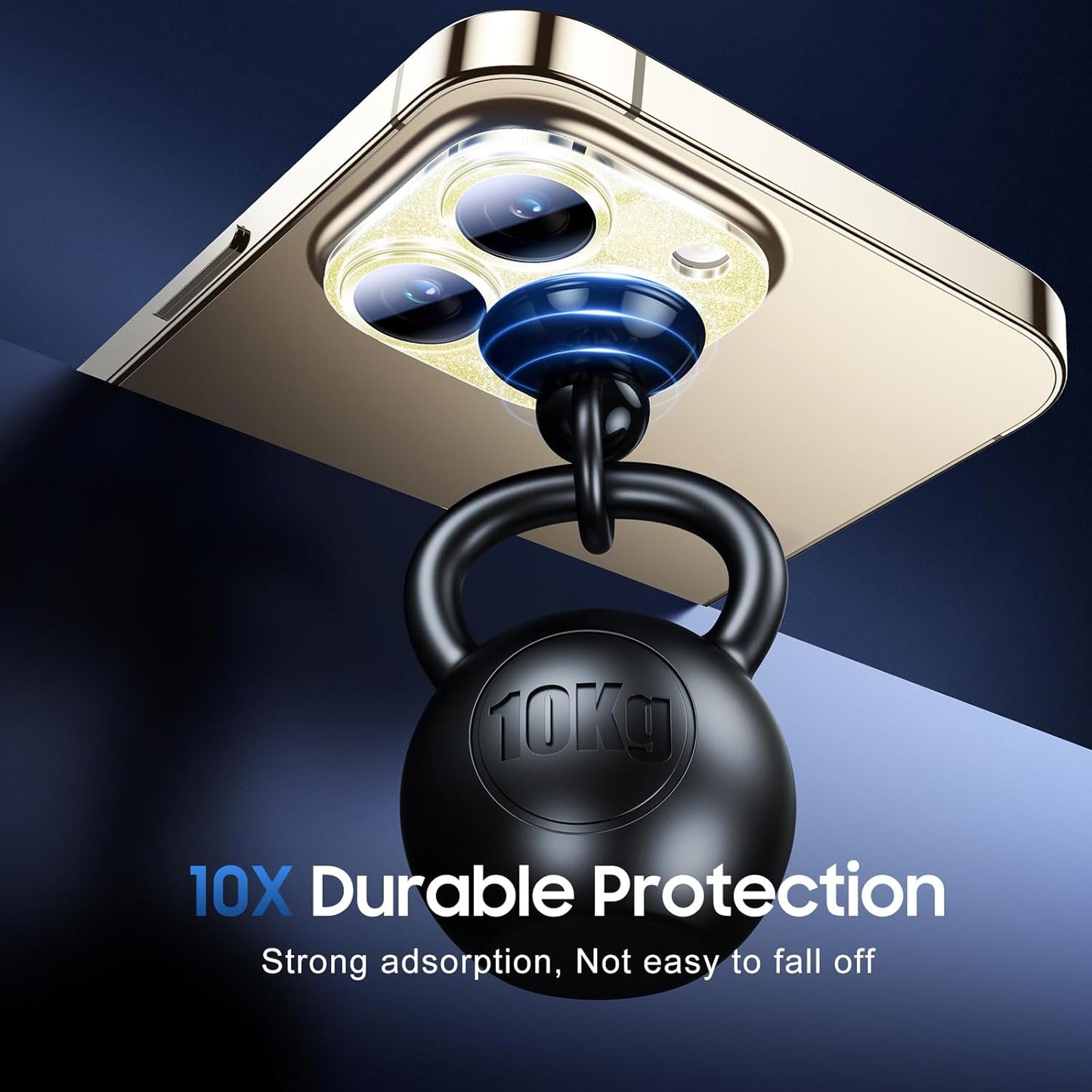 UniqueMe 3 Packs Compatible for iPhone 14 Pro Max/iPhone 14 Pro Camera Lens Protector Acrylic [Not Glass],[Case Friendly][Scratch-Resistant][Night Shooting Mode]-Glitter Golden