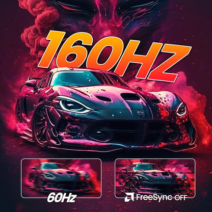 CRUA 32" Curved Gaming Monitor, 144Hz/160Hz 4K UHD(3840 * 2160P) 1500R VA Screen, Supports AMD Freesync, 120% sRGB, Built-in Speakers, RGB Lighting, Wall Mountable Installs(HDMI 2.1/DP 1.4)-White