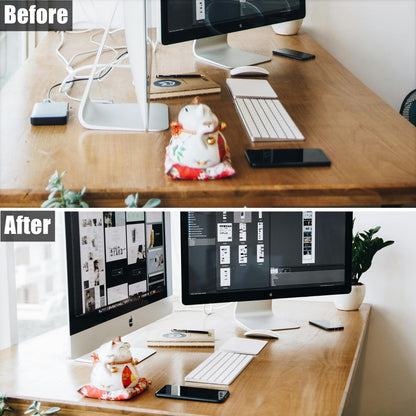 8 Pack Desk Grommet 2 Inch (50 mm), Desk Hole Cover for Cables, Black Desk Cord Hole Cover for Office Home Table, Cable Grommet with 1 Hole Saw Drill Attachment & 10 Cable Ties