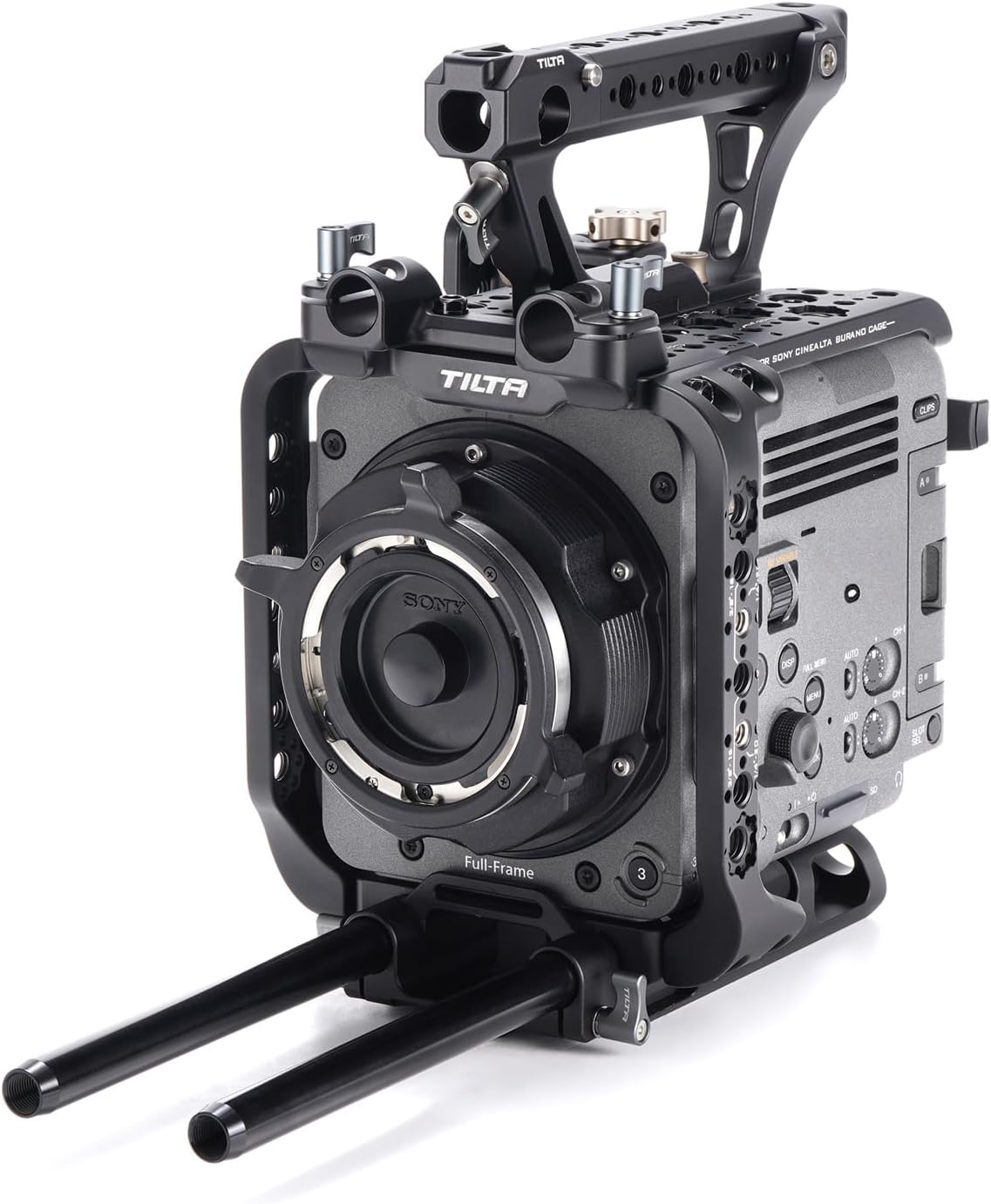 Tilta Camera Cage Compatible with Sony BURANO | Arri Rosettes, 1/4"-20 and 3/8"-16 Threads | w/Top Handle, Left/Right Side Arm, Battery Plate (Full Camera Cage)