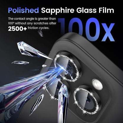 Tensea Camera Lens Protector Compatible for iPhone 16 Pro Max/16 Pro/14 Pro Max/14 Pro, Metal Aluminum Alloy Tempered Glass Cover Camera Screen Protector Accessories, Case Friendly