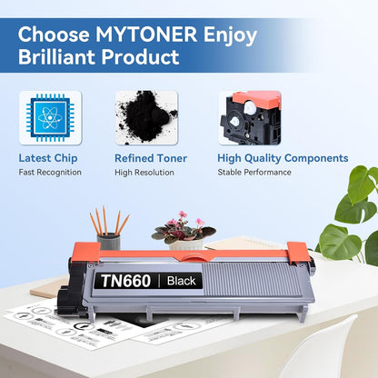 MYTONER Compatible Toner Cartridge Replacement for Brother TN660 TN-660 TN630 TN-630 Toner Cartridge for HL-L2300D HL-L2380DW HL-L2320D DCP-L2540DW MFC-L2700DW MFC-L2685DW Printer (2 Pack)