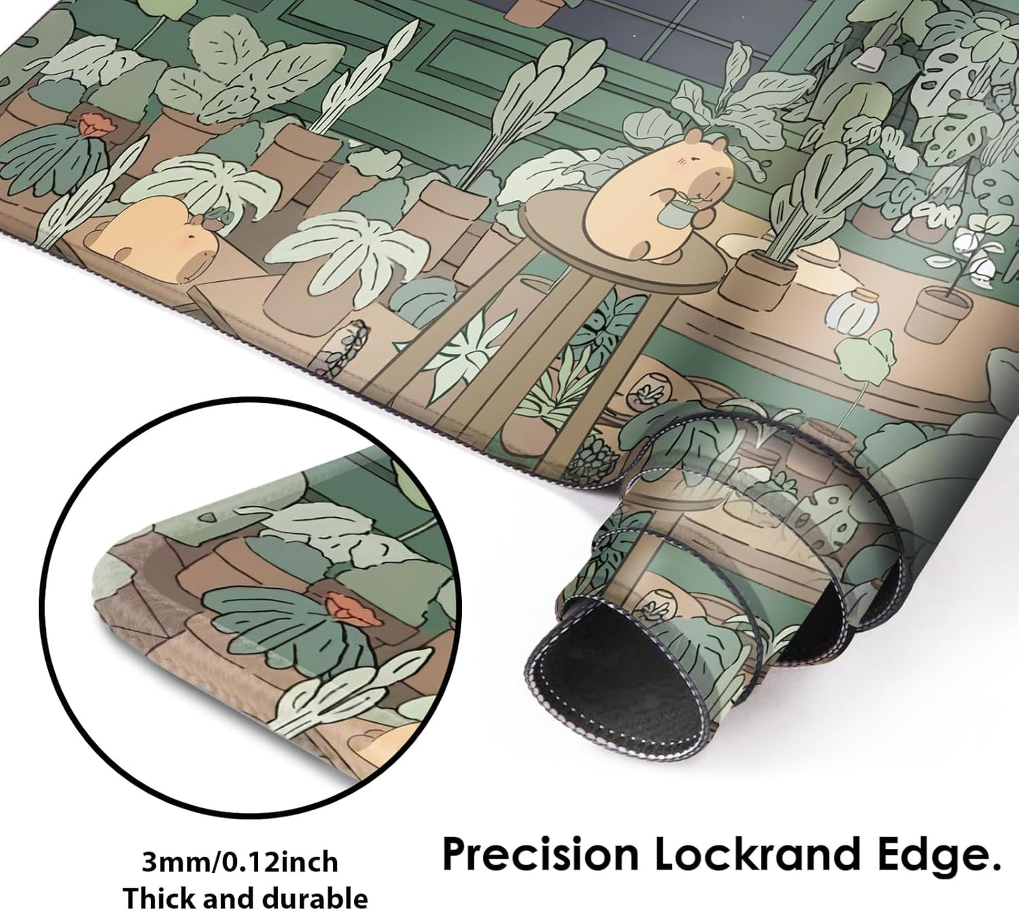 Galdas Gaming Mouse Pad XXL XL Large Long Extended Big Mousepad Non-Slip Rubber Keyboard Mouse Pad with Stitched Edges for Laptop Home Office (31.5x11.8x0.08 Inch) … (Green Window)