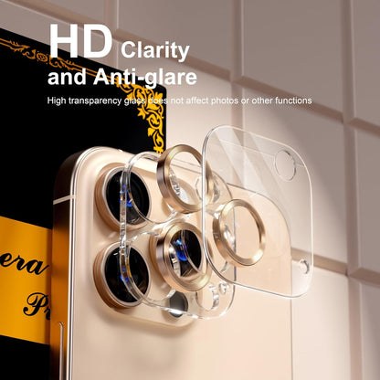 beuxece for 6 Pack iPhone 16 Pro/iPhone 16 Pro Max Camera Lens Protector [Drop Protection] [Case Friendly] [Easy Installation] 9H Tempered Glass Camera Screen Protector Cover, CD Gold